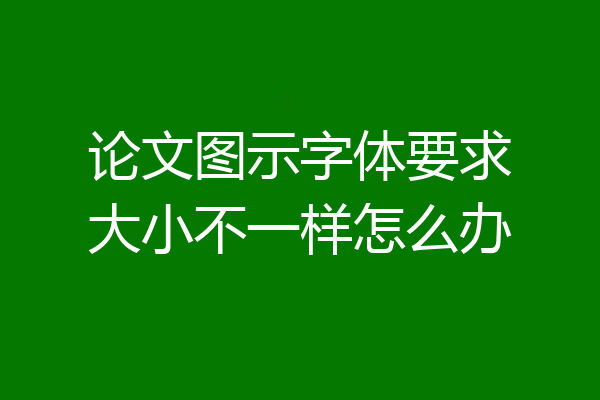 论文图示字体要求大小不一样怎么办