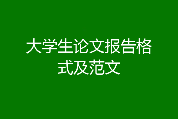大学生论文报告格式及范文