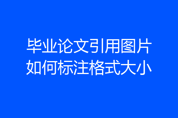毕业论文引用图片如何标注格式大小
