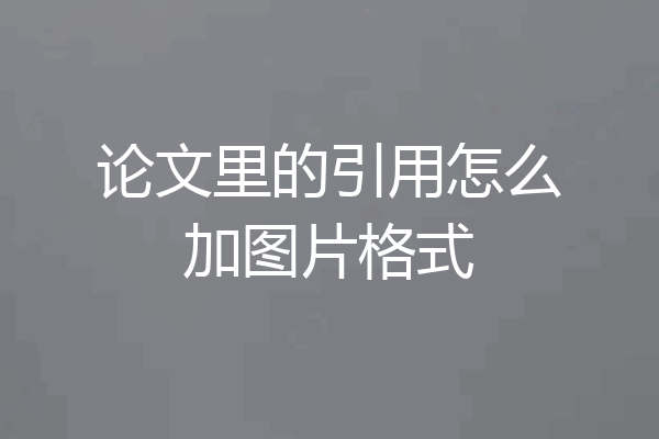 论文里的引用怎么加图片格式