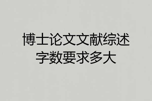 博士论文文献综述字数要求多大