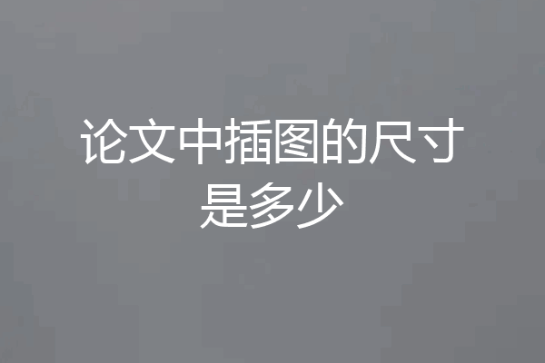 论文中插图的尺寸是多少