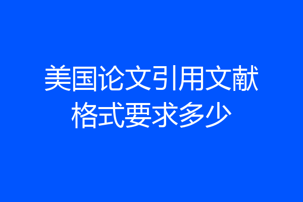美国论文引用文献格式要求多少