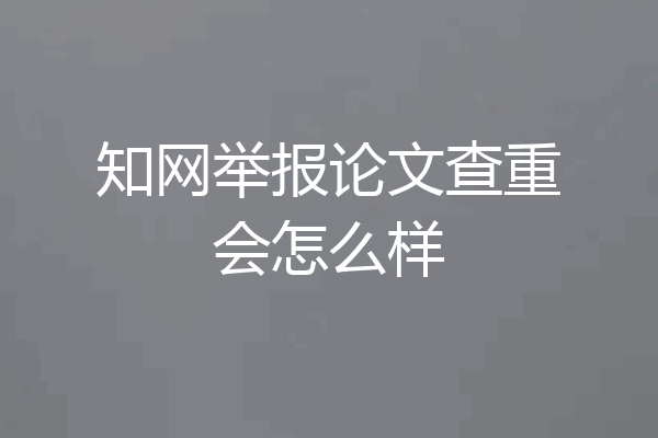 知网举报论文查重会怎么样