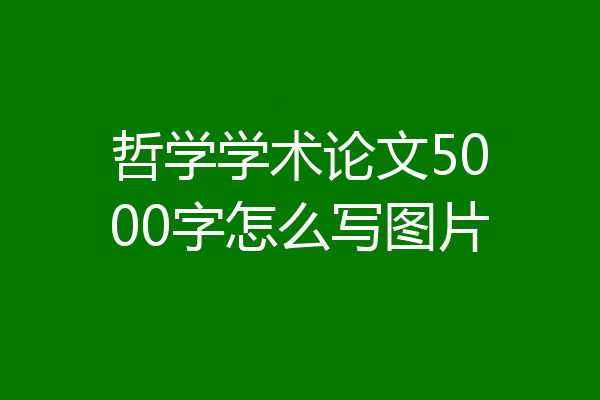 哲学学术论文5000字怎么写图片