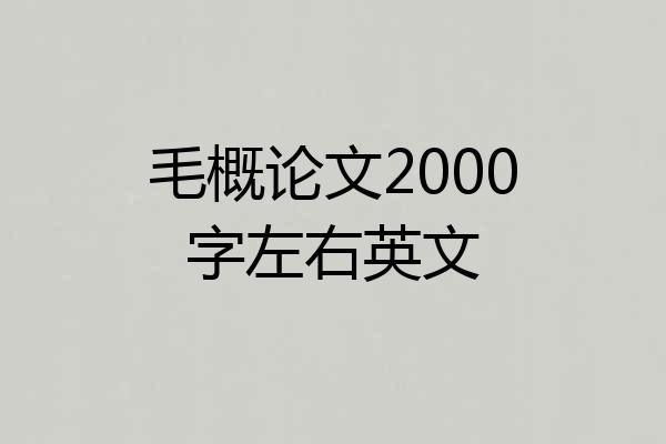 毛概论文2000字左右英文