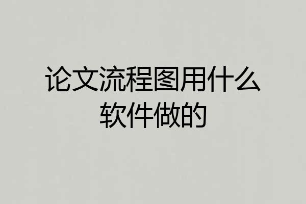 论文流程图用什么软件做的