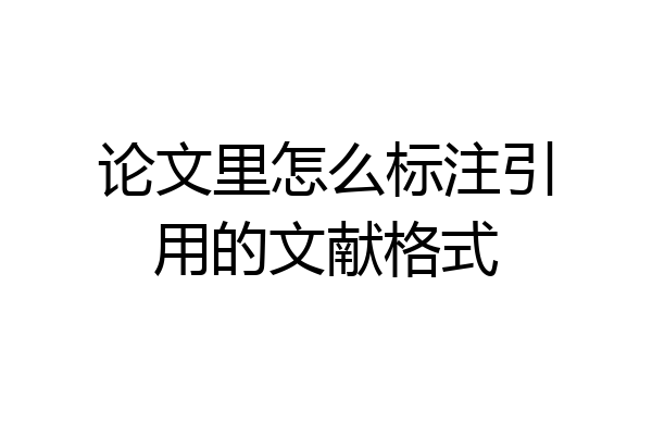 论文里怎么标注引用的文献格式