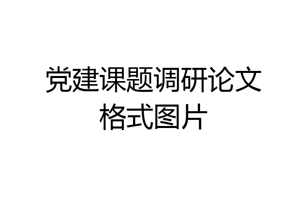 党建课题调研论文格式图片