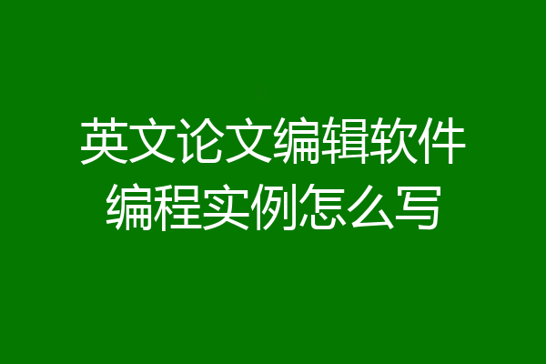 英文论文编辑软件编程实例怎么写