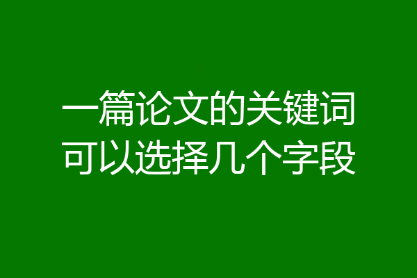 一篇论文的关键词可以选择几个字段