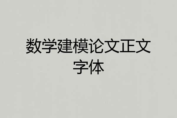 数学建模论文正文字体