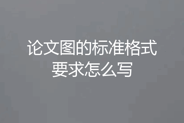 论文图的标准格式要求怎么写