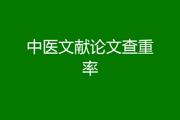 中医文献论文查重率