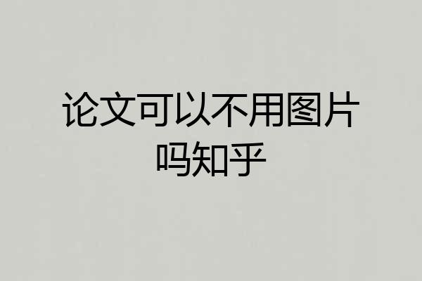 论文可以不用图片吗知乎
