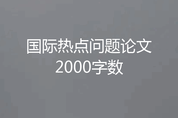 国际热点问题论文2000字数