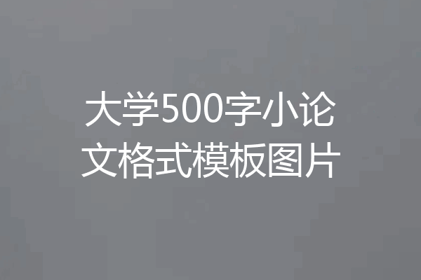 大学500字小论文格式模板图片