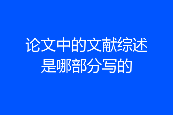 论文中的文献综述是哪部分写的