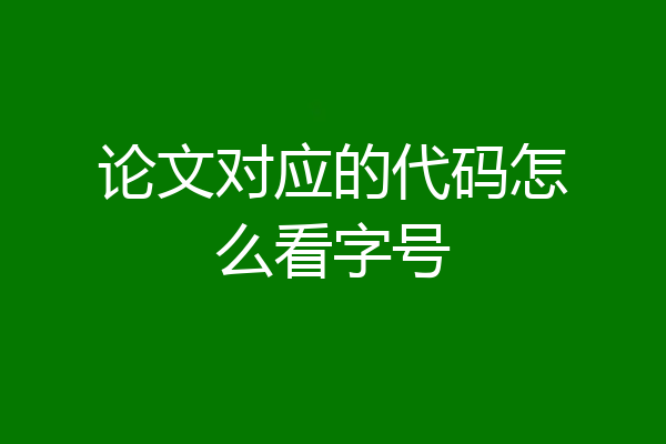 论文对应的代码怎么看字号