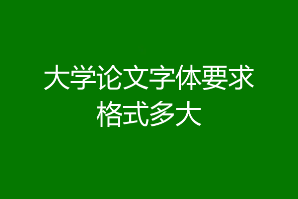 大学论文字体要求格式多大