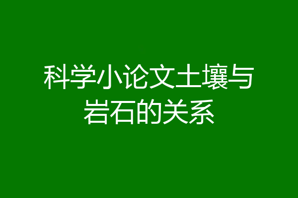科学小论文土壤与岩石的关系