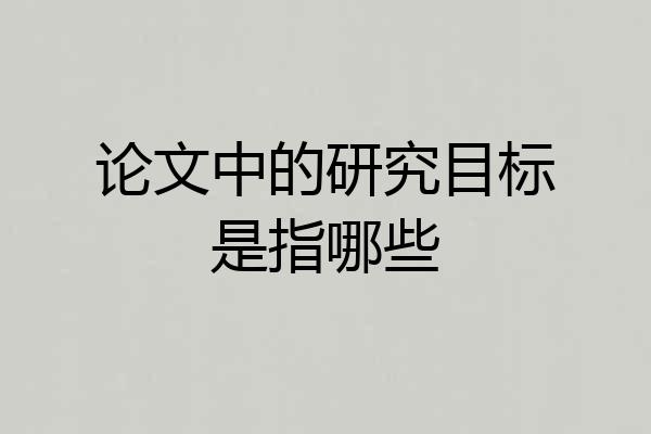 论文中的研究目标是指哪些