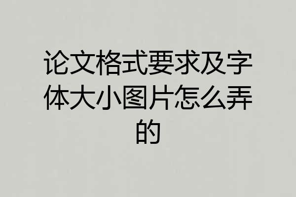 论文格式要求及字体大小图片怎么弄的