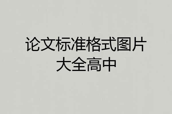 论文标准格式图片大全高中