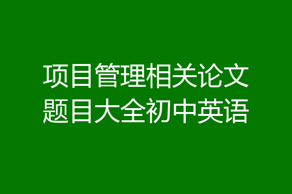 项目管理相关论文题目大全初中英语