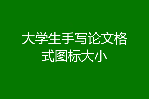 大学生手写论文格式图标大小