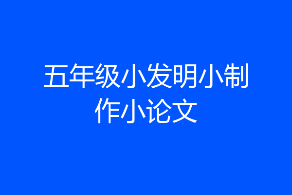 五年级小发明小制作小论文