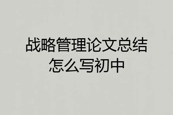 战略管理论文总结怎么写初中