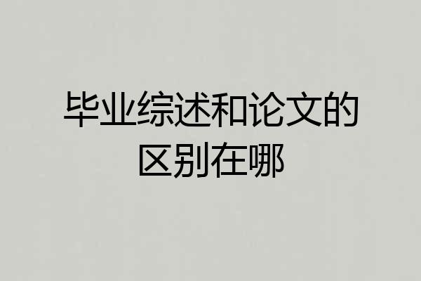 毕业综述和论文的区别在哪