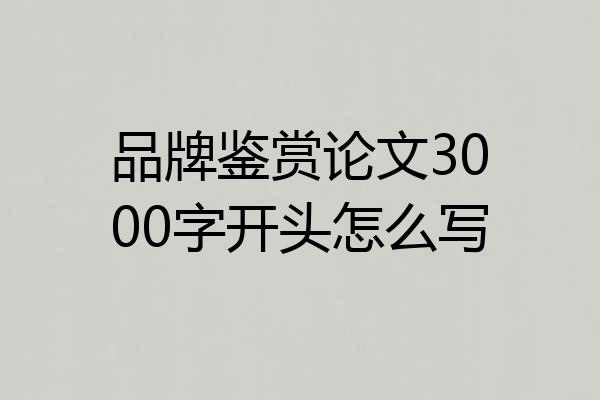 品牌鉴赏论文3000字开头怎么写