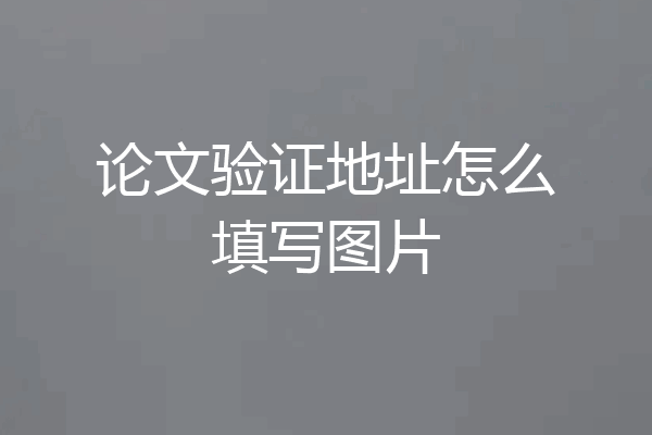 论文验证地址怎么填写图片
