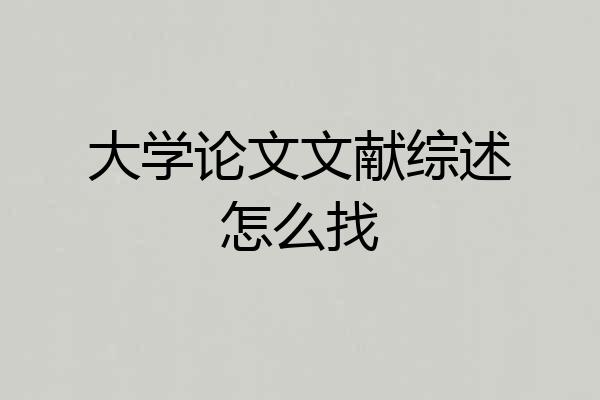 大学论文文献综述怎么找