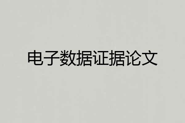 电子数据证据论文