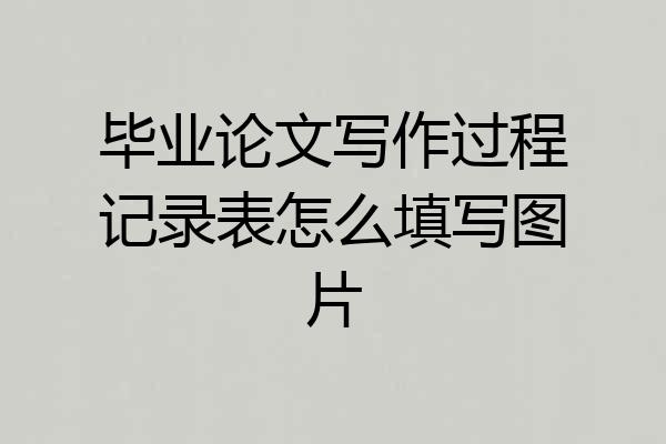 毕业论文写作过程记录表怎么填写图片