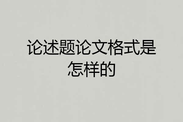 论述题论文格式是怎样的