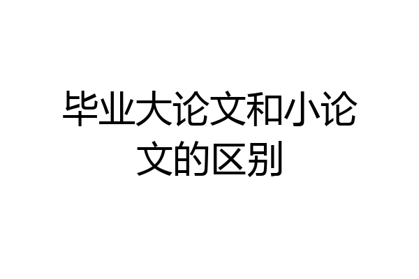 毕业大论文和小论文的区别