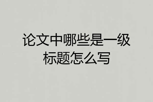 论文中哪些是一级标题怎么写