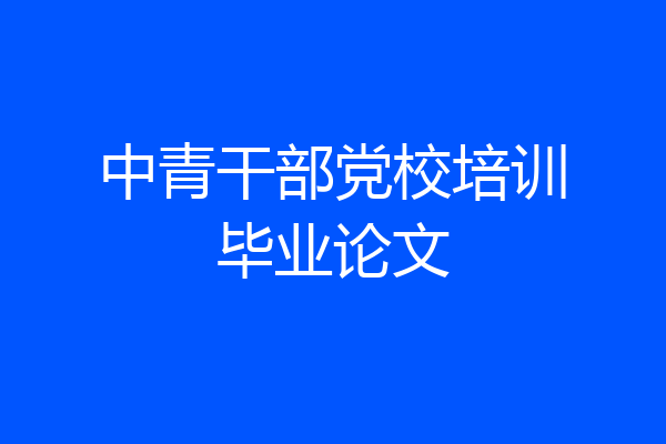 中青干部党校培训毕业论文