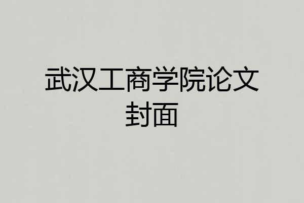 武汉工商学院论文封面