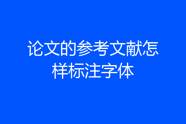 论文的参考文献怎样标注字体