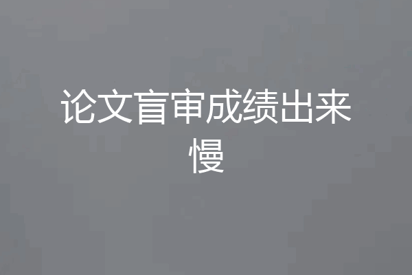 论文盲审成绩出来慢