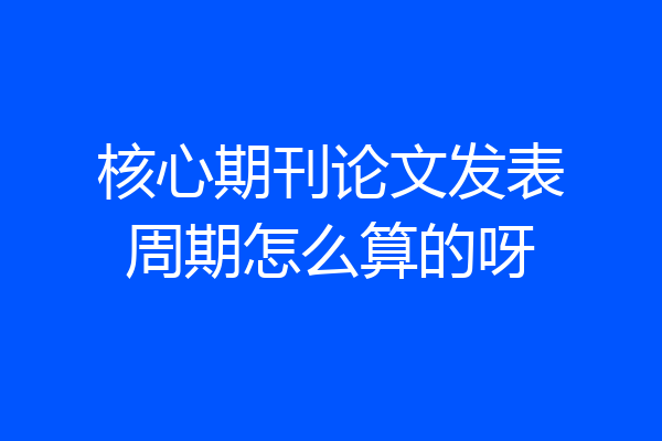 核心期刊论文发表周期怎么算的呀