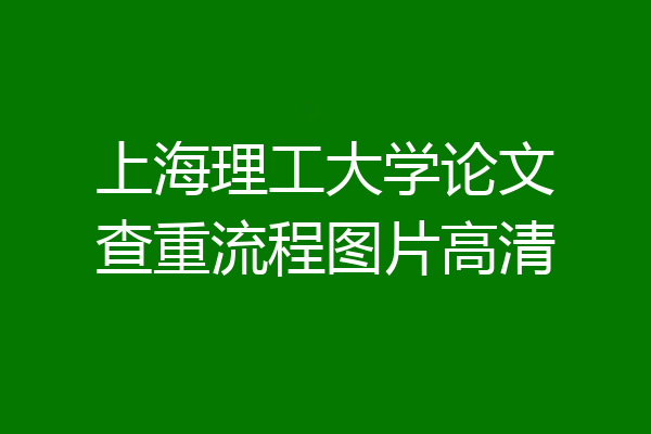 上海理工大学论文查重流程图片高清
