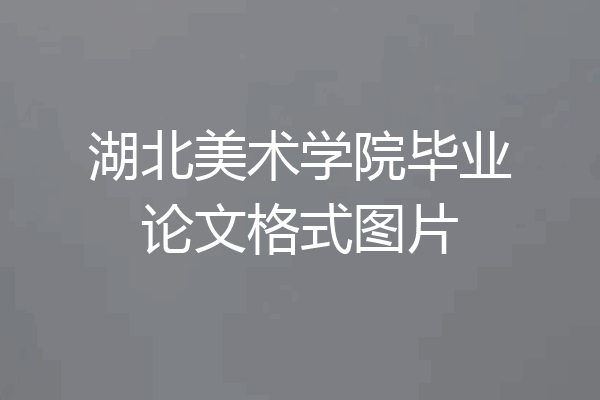 湖北美术学院毕业论文格式图片
