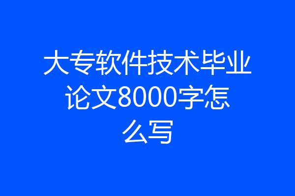大专软件技术毕业论文8000字怎么写
