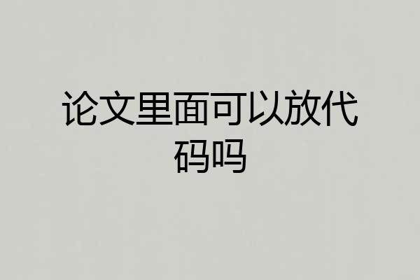 论文里面可以放代码吗